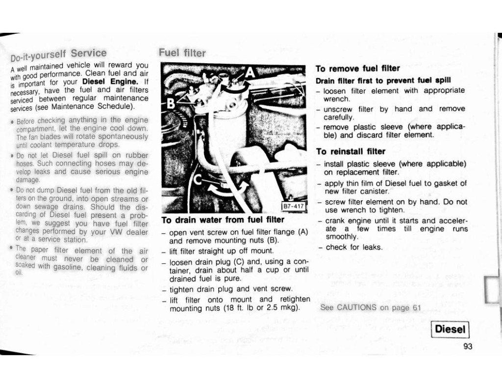 1981 Volkswagen Rabbit Pickup Owners Manual | chris.chemidl.in